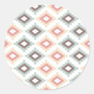 Sticker Rond Motif géométrique de style aztèque