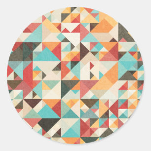 Sticker Rond Motif géométrique de ton