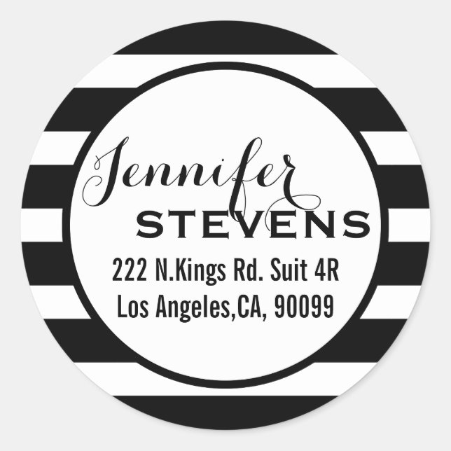 Sticker Rond Motif géométrique des bandes noires (Devant)