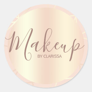 Sticker Rond motif géométrique Rose doré et rose roux