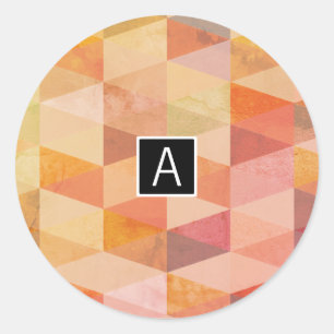 Sticker Rond Motif géométrique Triangle souple   Monogramme