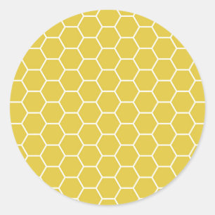 Sticker Rond Motif Hexagon géométrique Jaune tendance