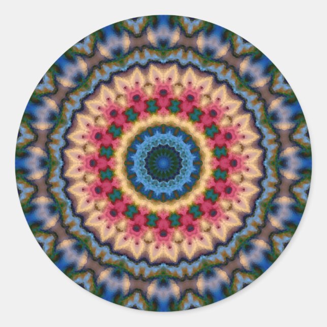 Sticker Rond Motif kaléïdoscopique de tuile de mosaïque moderne (Devant)