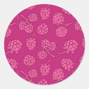 Sticker Rond Motif Magenta Berry