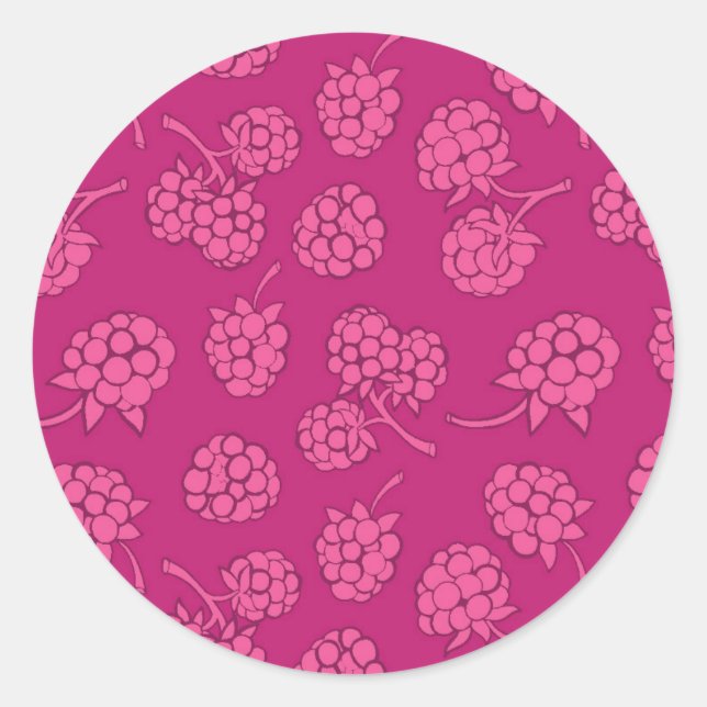 Sticker Rond Motif Magenta Berry (Devant)