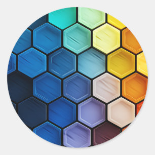 Sticker Rond Motif minimaliste Abstrait Honeycomb