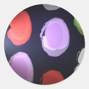 Sticker Rond Motif moderne coloré Polka Point Art Imprimer