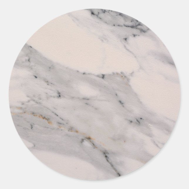 Sticker Rond Motif moderne en marbre noir gris rose (Devant)