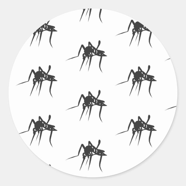 Sticker Rond Motif moustique (Devant)