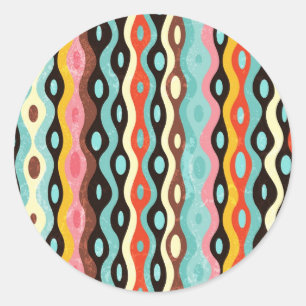 Sticker Rond motif multicolore Abstrait