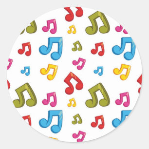 Sticker Rond Motif musical