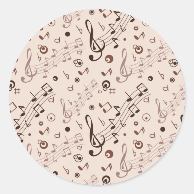 Sticker Rond Motif musical (Devant)