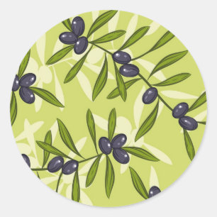 Sticker Rond Motif olive