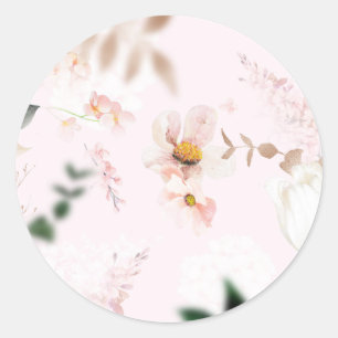 Sticker Rond Motif or Rose rose clair Magnolia