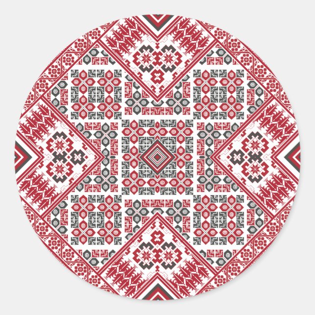 Sticker Rond Motif palestinien de broderie 2 (Devant)