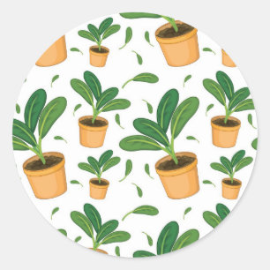 Sticker Rond motif plante