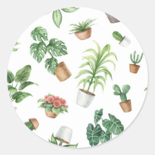 Sticker Rond motif plante