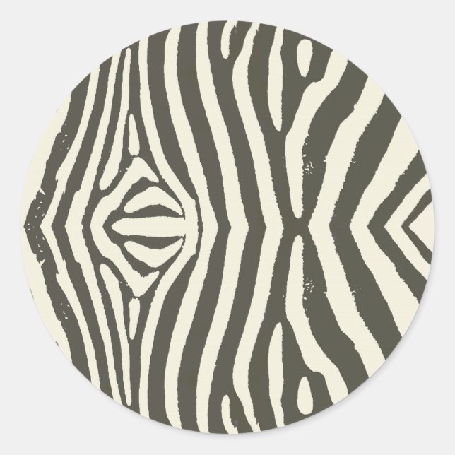Sticker Rond Motif Poster de animal Zebra Stripe (Devant)
