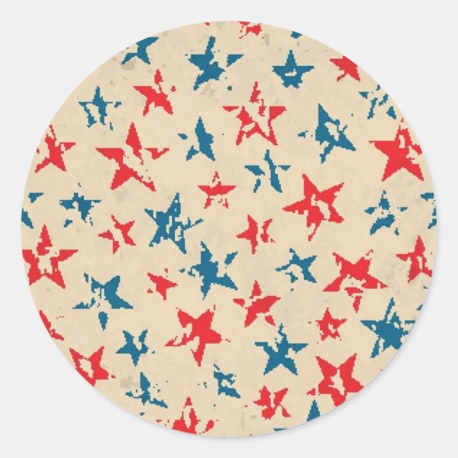 Sticker Rond Motif pour 4 juillet (Devant)