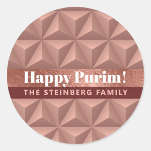 Sticker rond Motif Purim Rose Gold Luxury.