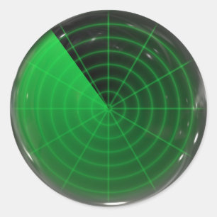 Sticker Rond motif radar vert