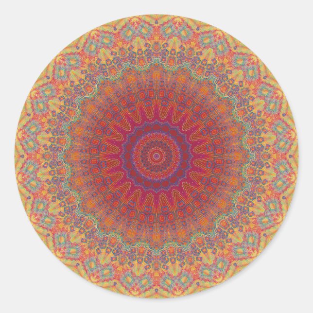 Sticker Rond Motif radial psychédélique : (Devant)