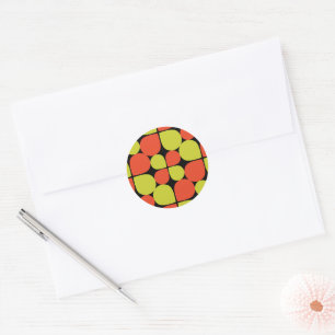 Sticker Rond Motif rétro Abstrait floral