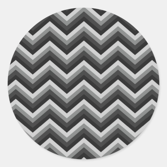 Sticker Rond Motif Retro Zig Zag Chevron (Devant)