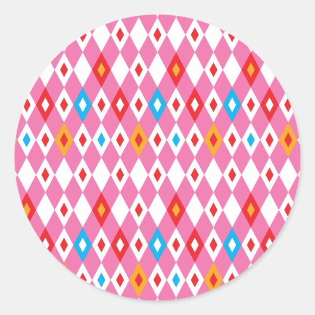 Sticker Rond Motif Rhombus (Devant)