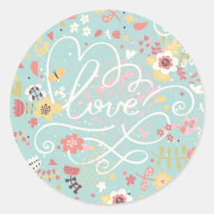 Sticker Rond Motif romantique moderne