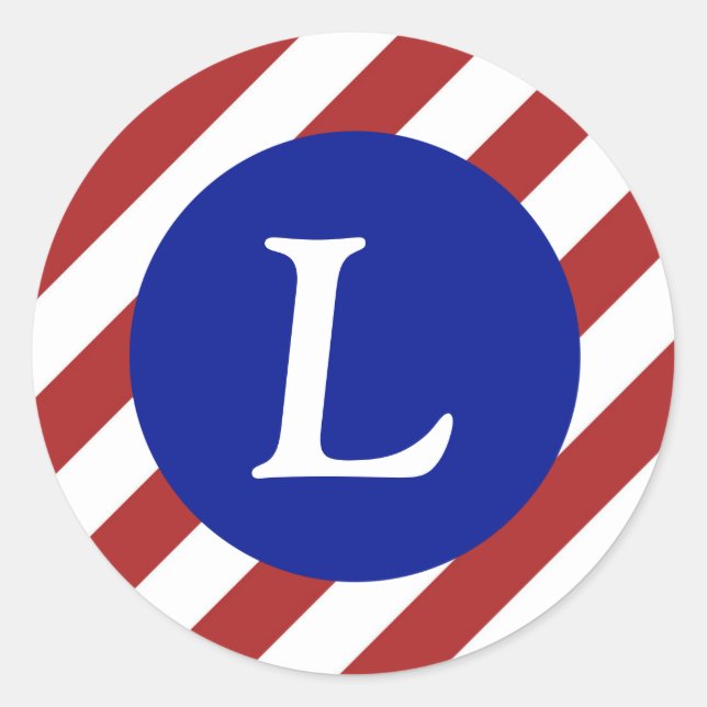 Sticker Rond Motif rouge et blanc + Royal Blue Circle (Devant)