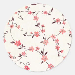 Sticker Rond Motif sans couture d'aquarelle avec le ressort