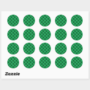 Sticker Rond Motif Shamrock vert