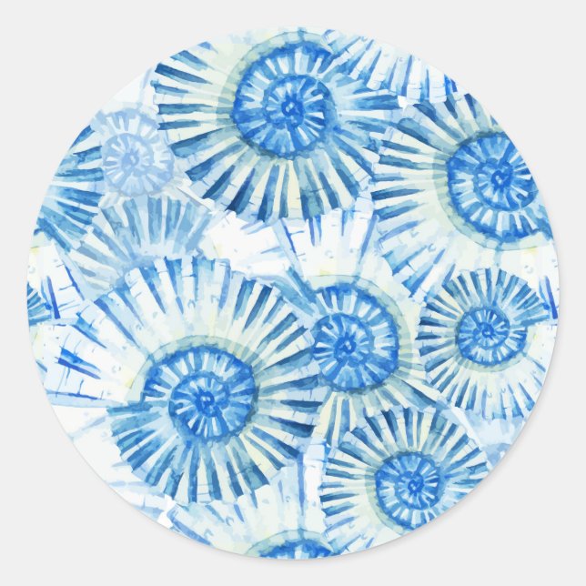 Sticker Rond Motif Shell amusant (Devant)