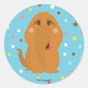 Sticker Rond Motif Snuffleupagus Blue Stars & Dots