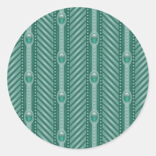 Sticker Rond Motif Turquoise ornemental