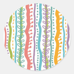 Sticker Rond Motif vertical des bandes Abstraites