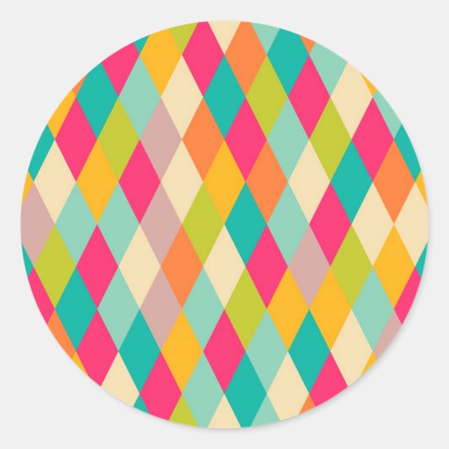 Sticker Rond Motif vintage Arlequin (Devant)