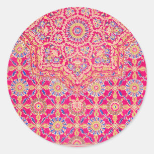 Sticker Rond Motif vintage de broderie indienne