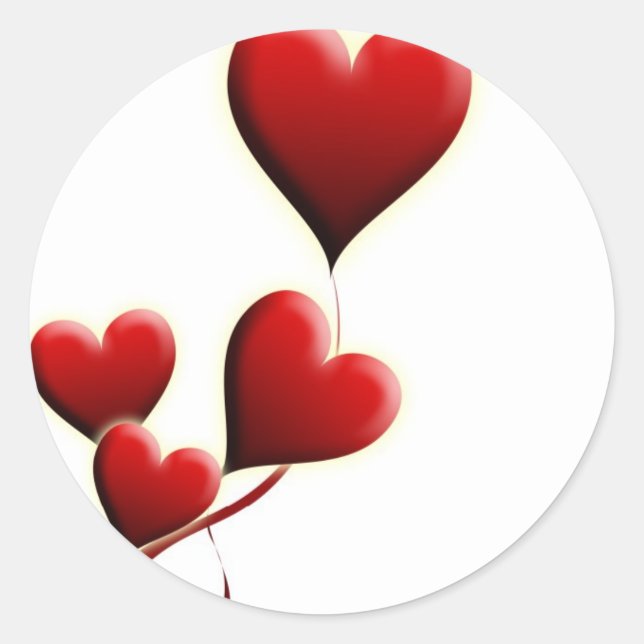 Sticker Rond Motifs de la Saint-Valentin (Devant)