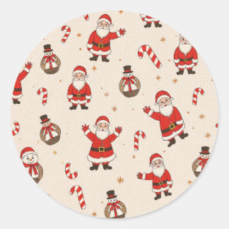 Sticker Rond motifs de noël