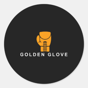 Sticker Rond Motivation de boxe 'Gant d'or' 