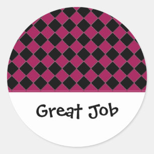 Sticker Rond Motivation du rose et du diamant noir