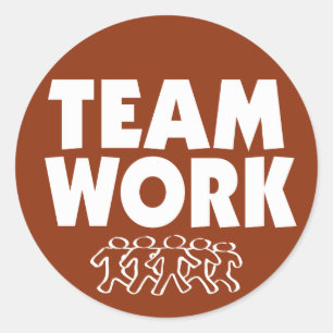 Sticker Rond Motivation du travail d'équipe