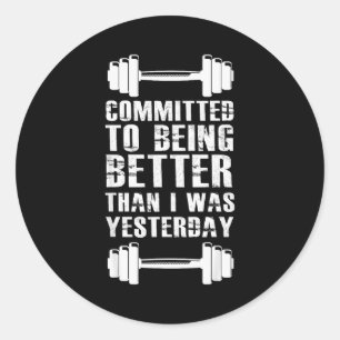 Sticker Rond Motivation Fitness Pour Hommes Femmes Avec Gym W