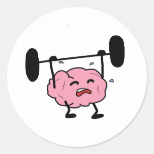 Sticker Rond Motivation forte du mental Inspiration Cerveau