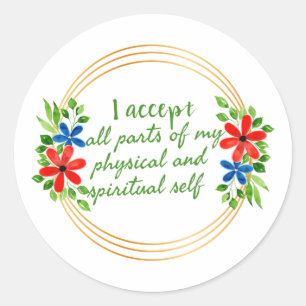 Sticker Rond Motivation gracieuse mots pour la vie