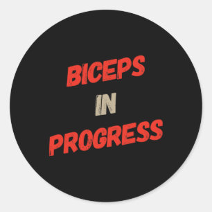 Sticker Rond Motivational Funny Gym Humour Biceps Gains Biceps 
