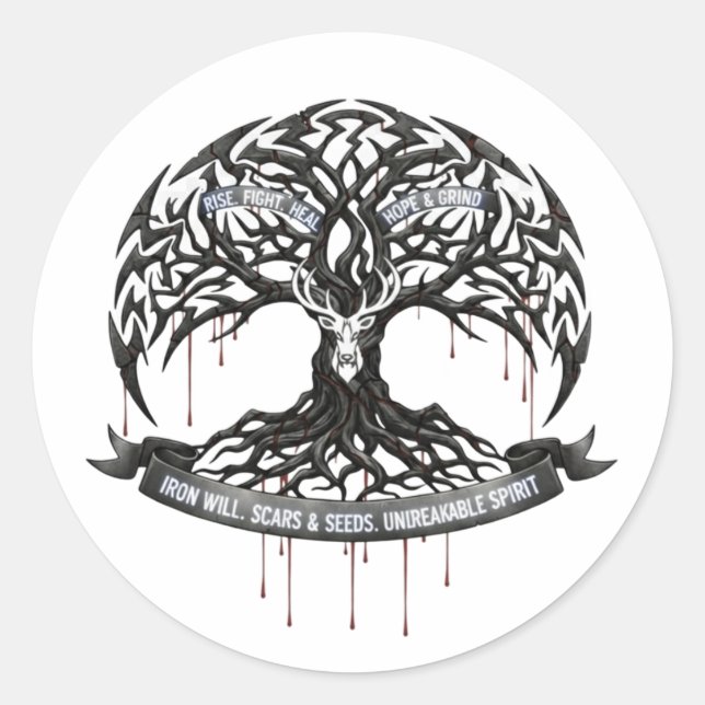 Sticker Rond Motivational Hope & Strength Round Stocker  (Devant)