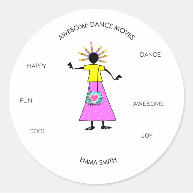 Sticker Rond Motivationnel, Danse Magnifique Déménagements (Devant)